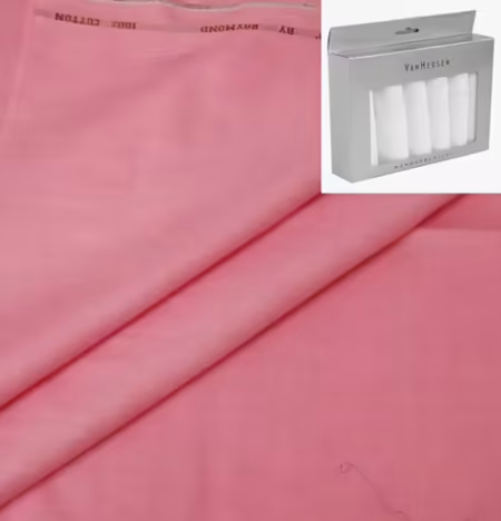 Raymond Pink Cotton Blended Shirting fabric With Free Handerchief