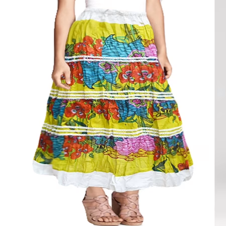 Trendy Yellow Printed Skirt