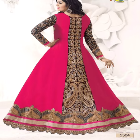 F3 Fashion Dark Pink With Brown Shaded Anarkali Suit