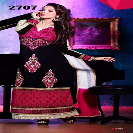 F3 Fashion Black & Pink Straight Cut Suit