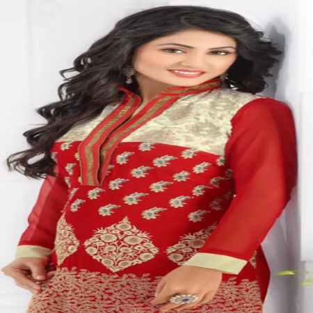 F3 Fashion Dark Red & Brown Straight Cut Pakistani Style Suit