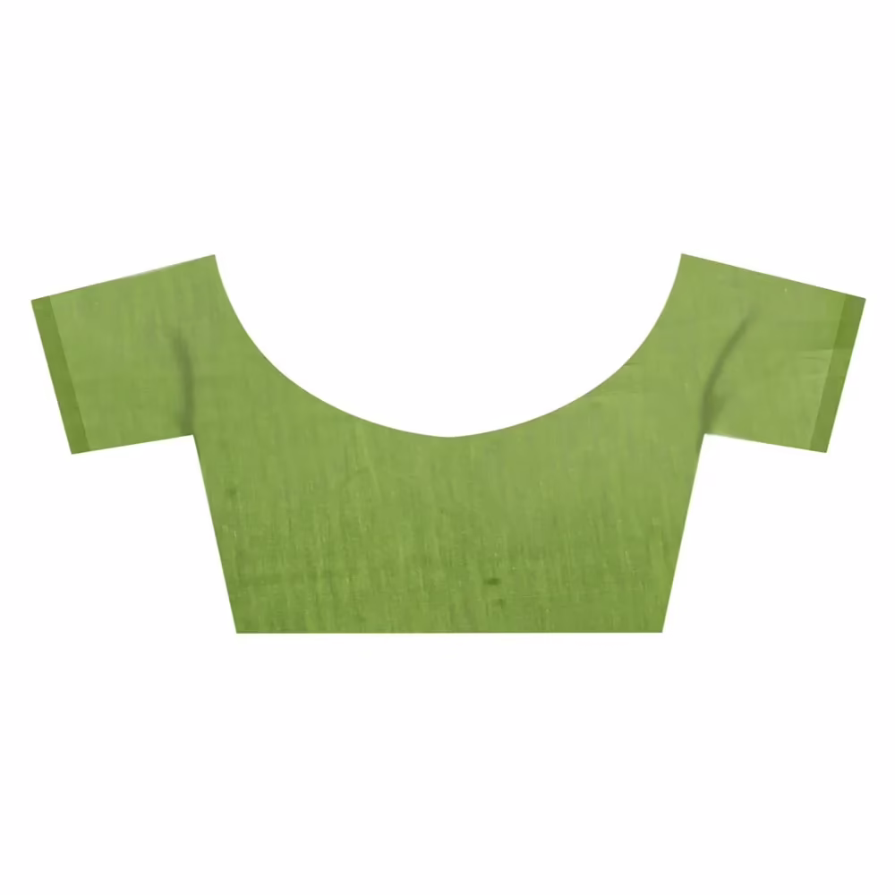 Lookslady Printed Green & Brown Cotton Saree