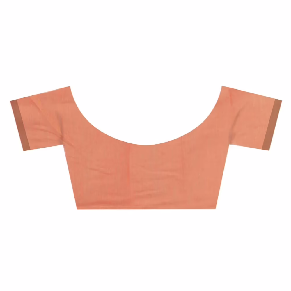 Lookslady Printed Orange & Black Cotton Saree