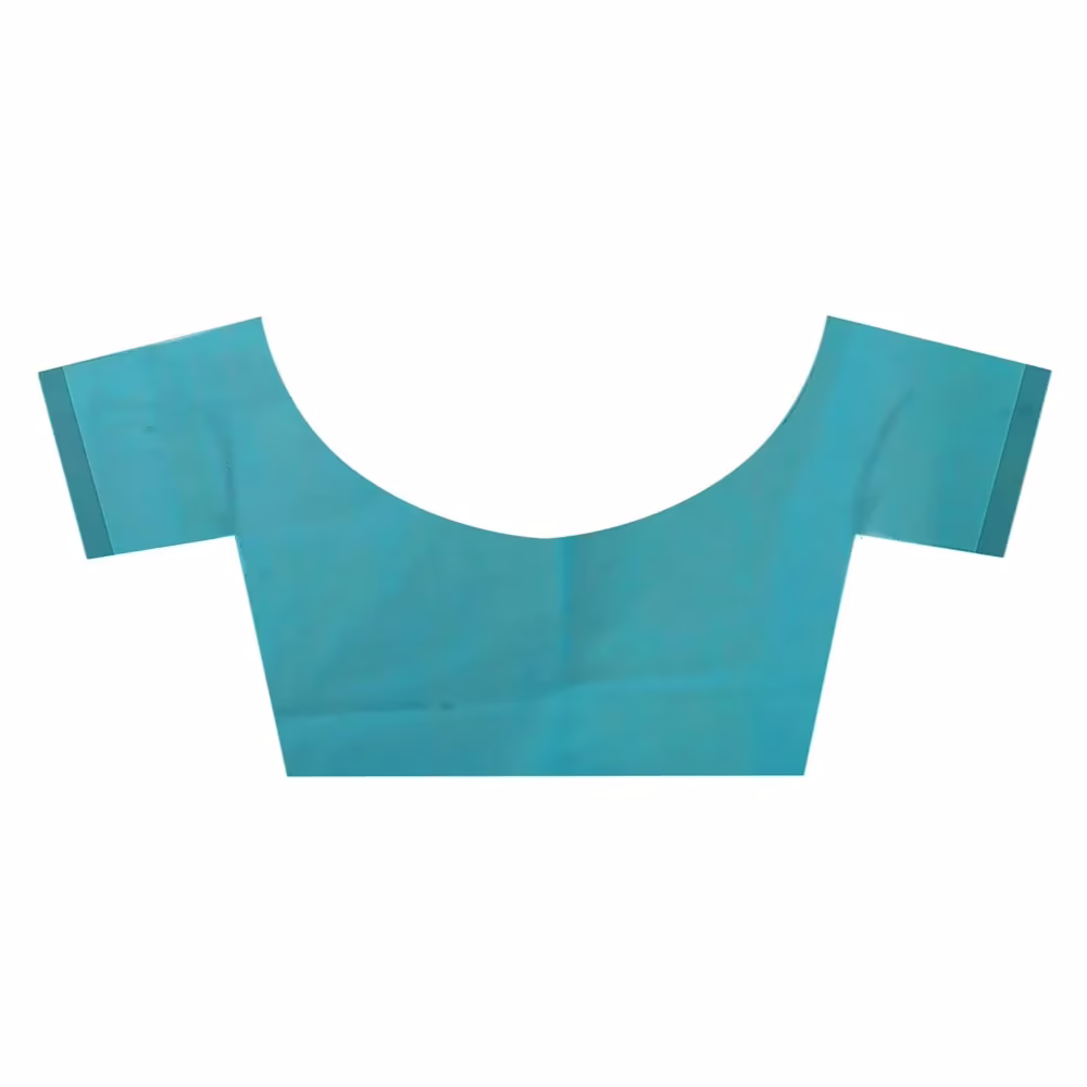 Lookslady Printed Turquoise & Beige Cotton Saree