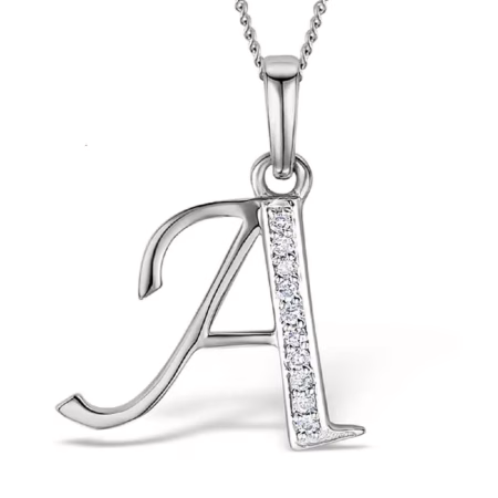 Akruti Creations Sterling Silver Alphabet 'A' Pendant