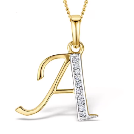Akruti Creations Sterling Silver Gold Plated Alphabet 'A' Pendant