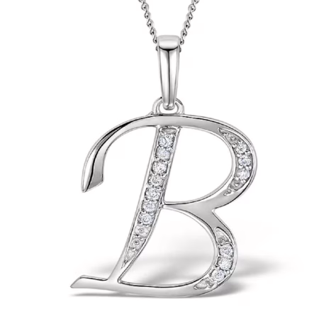 Akruti Creations Sterling Silver Alphabet 'B' Pendant