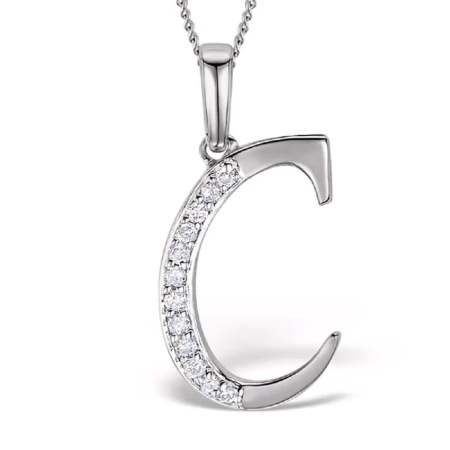 Akruti Creations Sterling Silver Alphabet 'C' Pendant