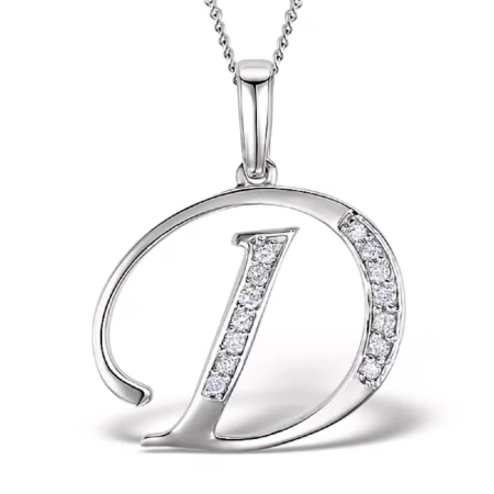 Akruti Creations Sterling Silver Alphabet 'D' Pendant