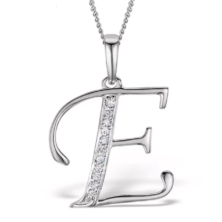 Akruti Creations Sterling Silver Alphabet 'E' Pendant