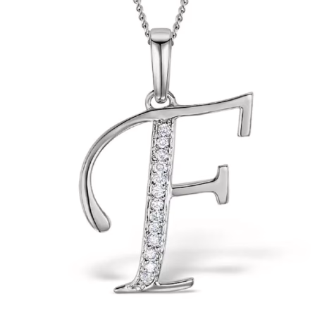 Akruti Creations Sterling Silver Alphabet 'F' Pendant