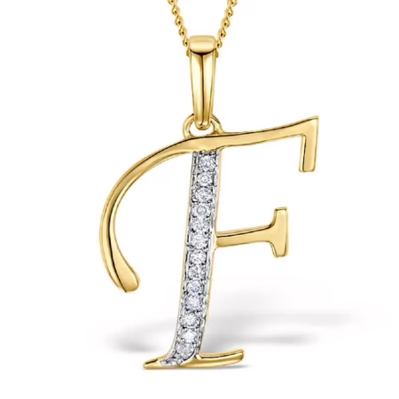 Akruti Creations Sterling Silver Gold Plated Alphabet 'F' Pendant