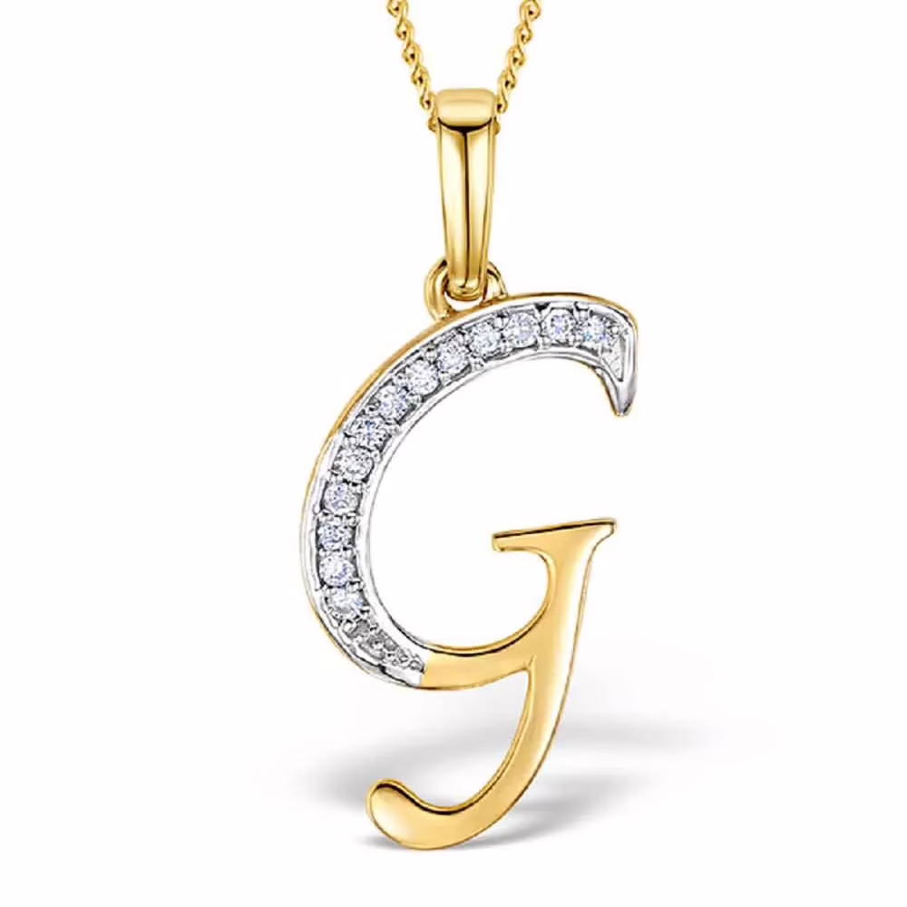 Akruti Creations Sterling Silver Gold Plated Alphabet 'G' Pendant