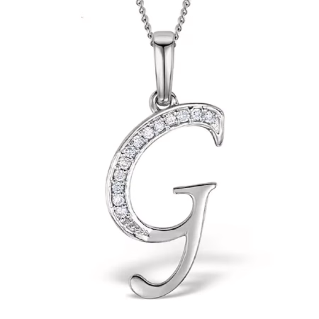 Akruti Creations Sterling Silver Alphabet 'G' Pendant