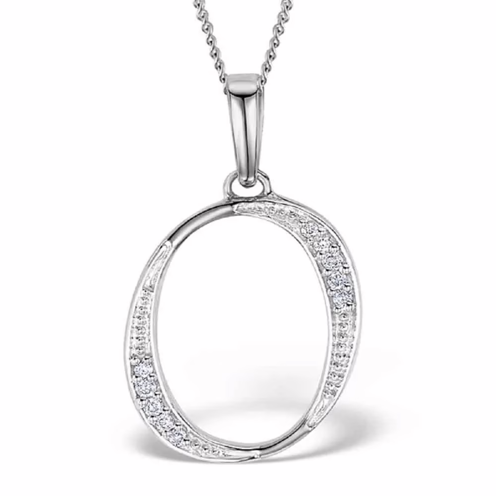 Akruti Creations Sterling Silver Alphabet 'O' Pendant