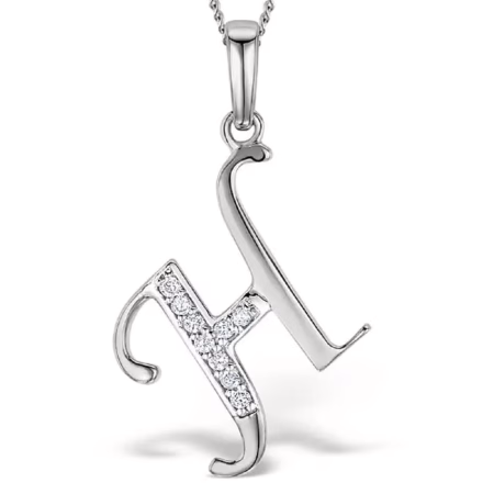 Akruti Creations Sterling Silver Alphabet 'H' Pendant