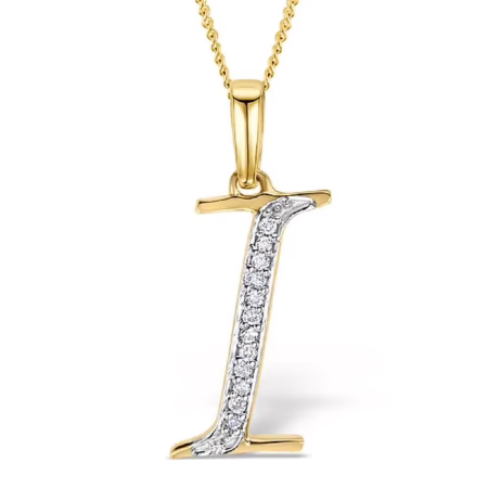 Akruti Creations Sterling Silver Gold Plated Alphabet 'I' Pendant
