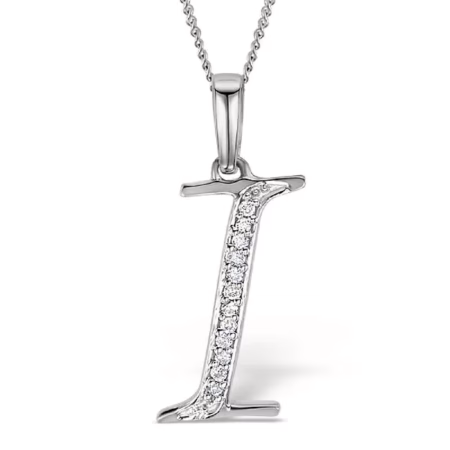 Akruti Creations Sterling Silver Alphabet 'I' Pendant