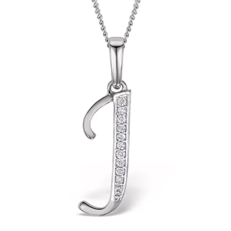 Akruti Creations Sterling Silver Alphabet 'J' Pendant