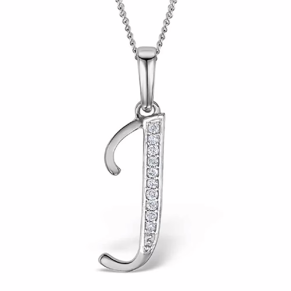 Akruti Creations Sterling Silver Alphabet 'J' Pendant