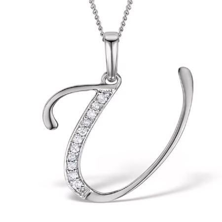 Akruti Creations Sterling Silver Alphabet 'U' Pendant