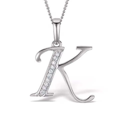 Akruti Creations Sterling Silver Alphabet 'K' Pendant