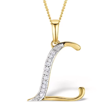 Akruti Creations Sterling Silver Gold Plated Alphabet 'L' Pendant
