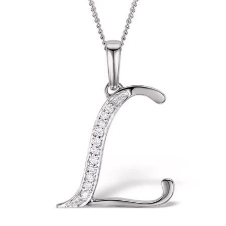 Akruti Creations Sterling Silver Alphabet 'L' Pendant