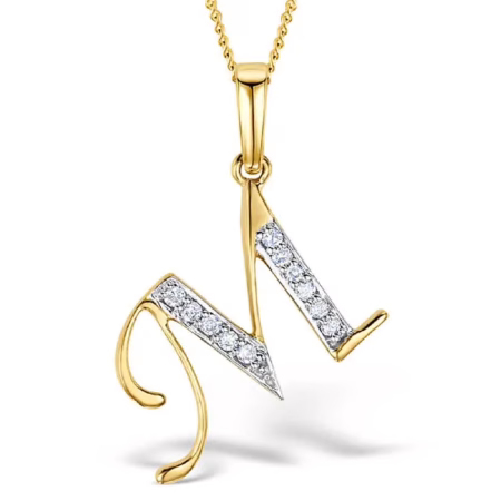 Akruti Creations Sterling Silver Gold Plated Alphabet 'M' Pendant