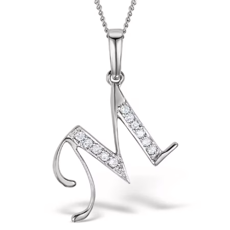 Akruti Creations Sterling Silver Alphabet 'M' Pendant