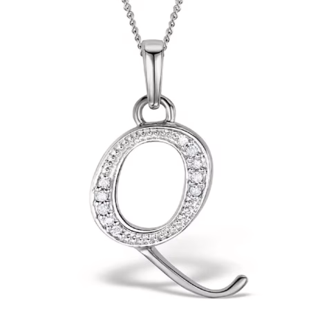 Akruti Creations Sterling Silver Alphabet 'Q' Pendant