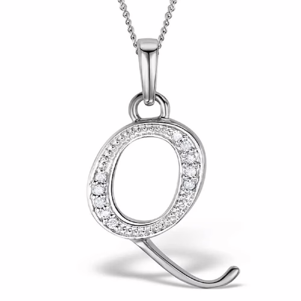 Akruti Creations Sterling Silver Alphabet 'Q' Pendant