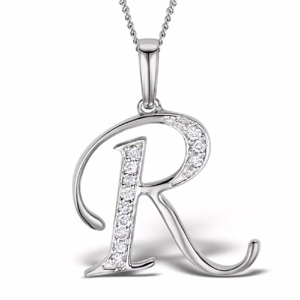 Akruti Creations Sterling Silver Alphabet 'R' Pendant
