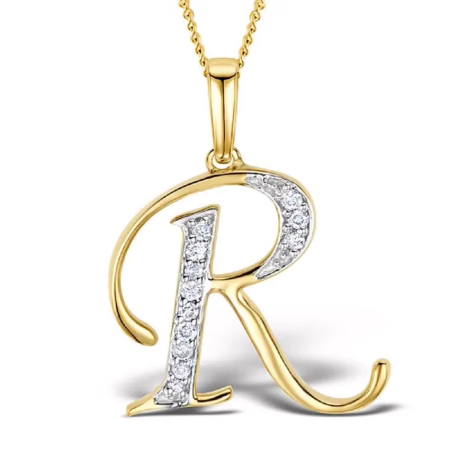Akruti Creations Sterling Silver Gold Plated Alphabet 'R' Pendant