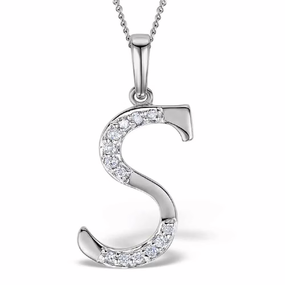 Akruti Creations Sterling Silver Alphabet 'S' Pendant