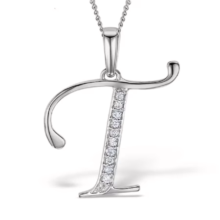 Akruti Creations Sterling Silver Alphabet 'T' Pendant