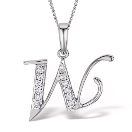Akruti Creations Sterling Silver Alphabet 'W' Pendant