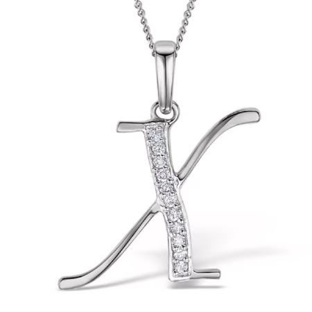 Akruti Creations Sterling Silver Alphabet 'X' Pendant