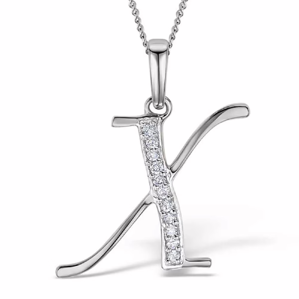 Akruti Creations Sterling Silver Alphabet 'X' Pendant