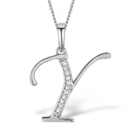 Akruti Creations Sterling Silver Alphabet 'Y' Pendant