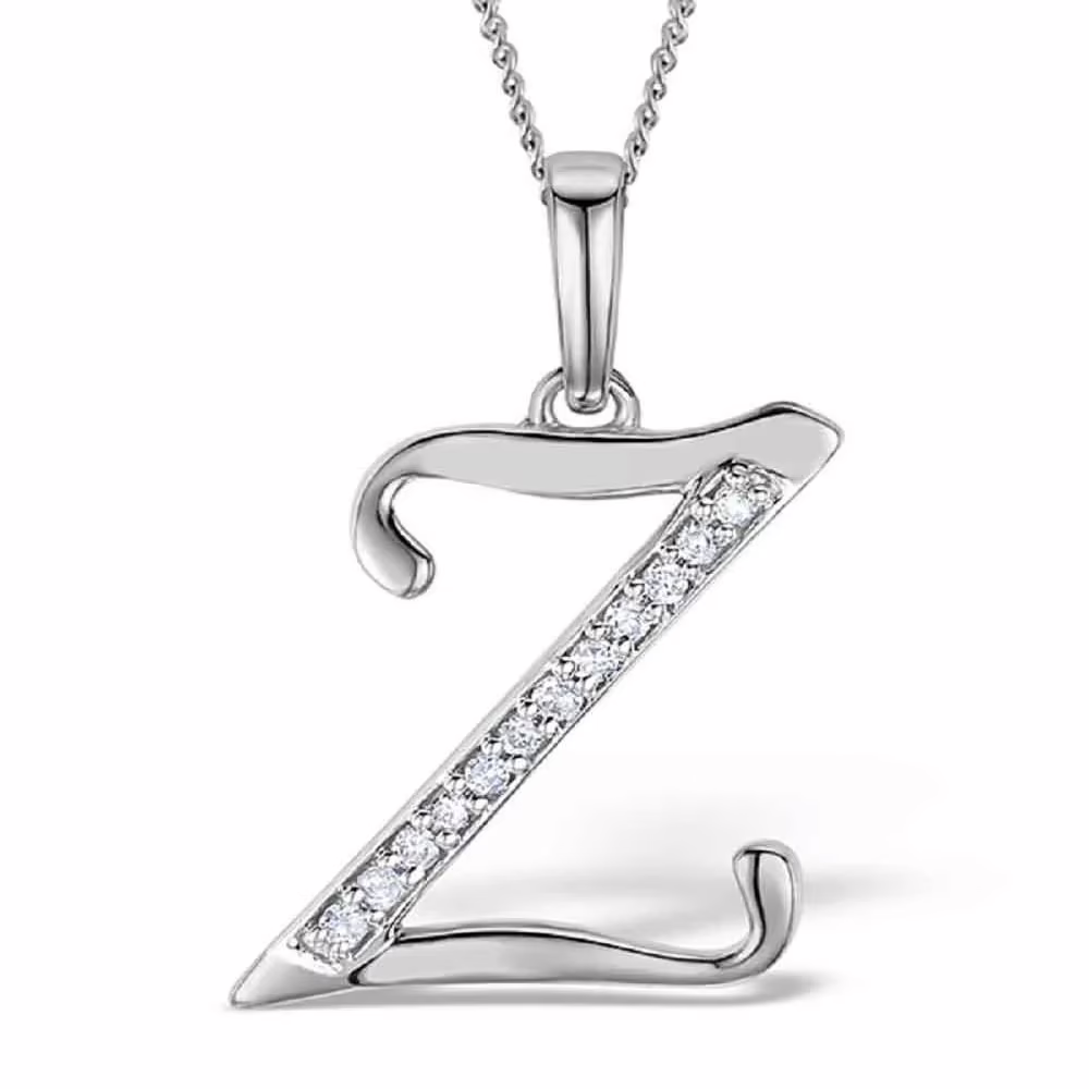 Akruti Creations Sterling Silver Alphabet 'Z' Pendant