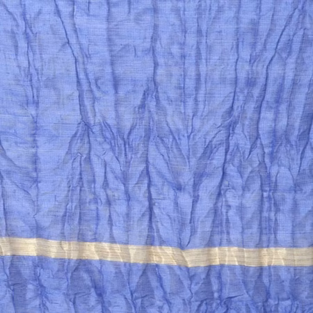 Blue Viscose Blend Golden Bordered Dupatta