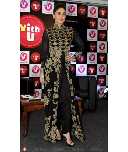 F3 Fashion Black Embroidered Anarkali Suit