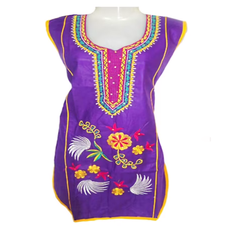 Full Embroidered Purple Kurti