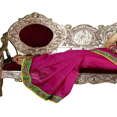 Ambaji Pink Colored Jacquard Printed Saree