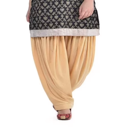 Beige Cotton Patiala Salwar