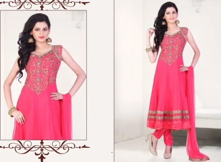 Pazaar Kaanchi Brink Pink Embroidered Anarkali Salwar Kameez