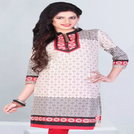Pazaar Tulip Cream Yellow Printed Party kurti