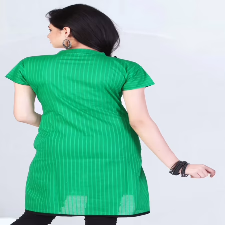 Pazaar Tulip Jade Green Embroidered Festival kurti