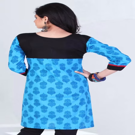 Pazaar Tulip Sky Blue Embroidered Festival kurti